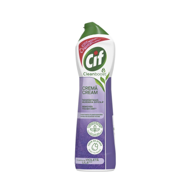 CIF crema Cleanboost 500 ml cu particule de curatare, aroma de lila violeta