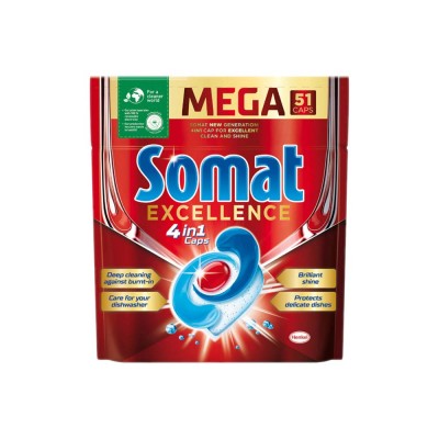 Somat Excellence 4 in 1, 51 detergent capsule masina spalat vase